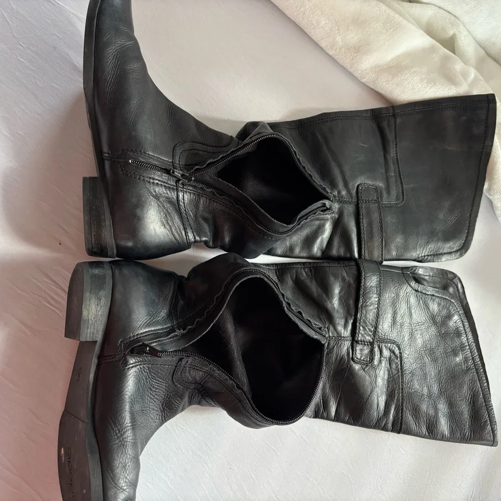 Apepazza Leather Knee High Boots Black Size 8